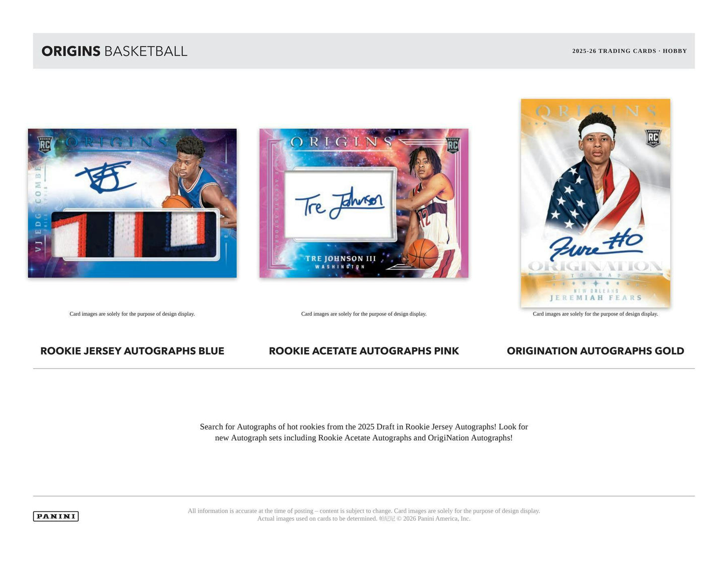 2025/26 Panini Origins Basketball Hobby Box | Columbia Sports Cards | Columbia Hobby - Sports Card Boxes - Toploaders - Card Savers.