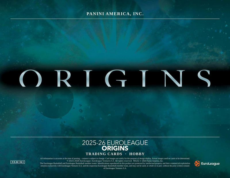 2025/26 Panini Origins EuroLeague Basketball Hobby Box | Columbia Sports Cards | Columbia Hobby - Sports Card Boxes - Toploaders - Card Savers.