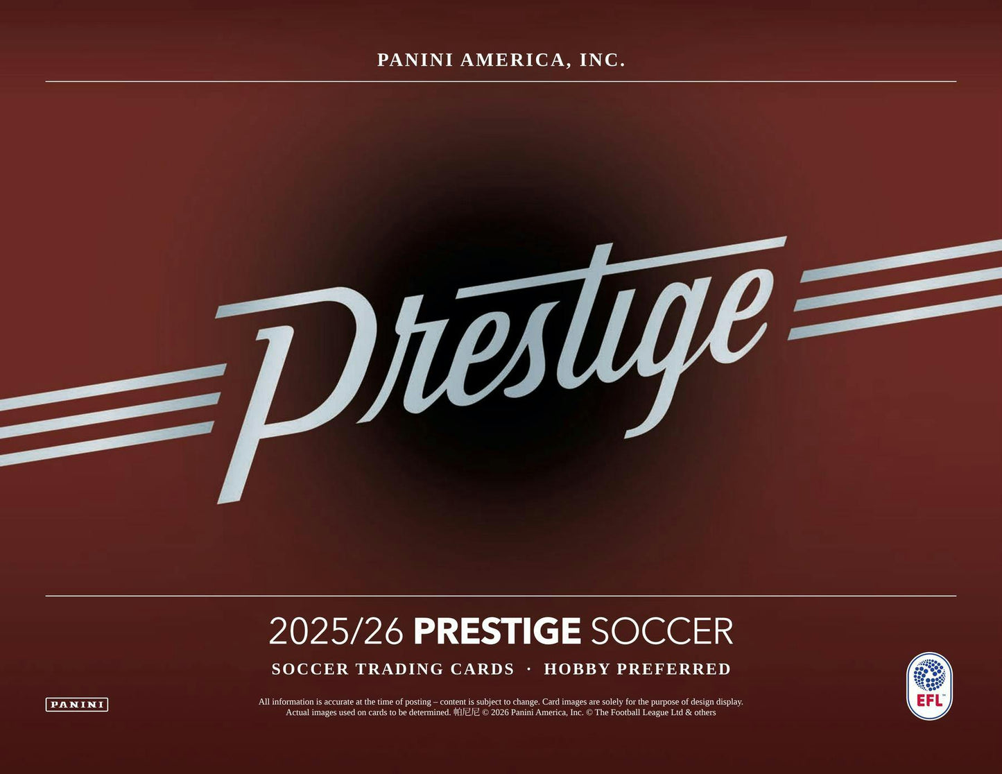 2025/26 Panini Prestige EFL Soccer Hobby Preferred Box | Columbia Sports Cards