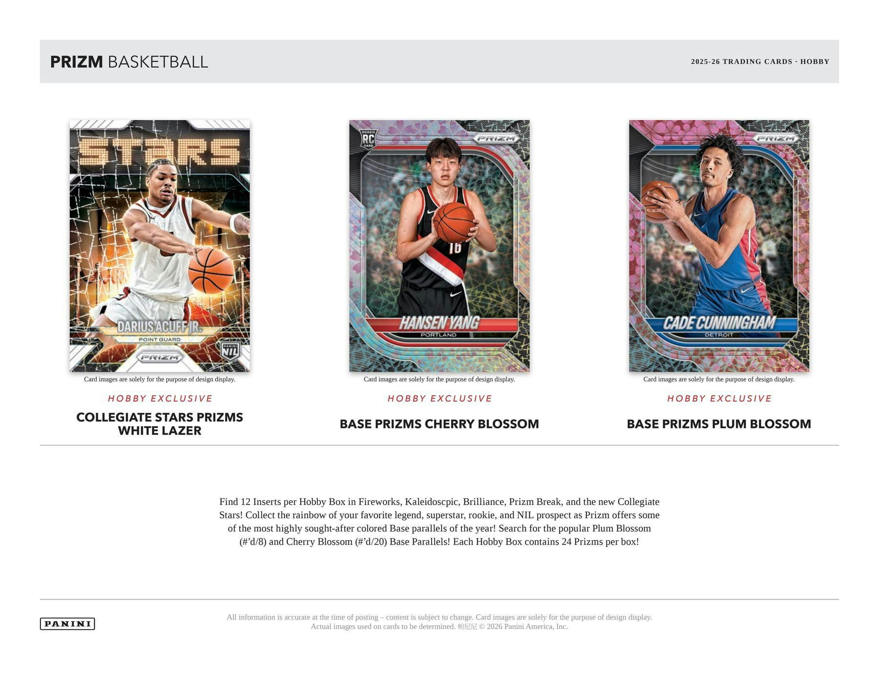 2025/26 Panini Prizm Basketball Hobby Box | Columbia Sports Cards | Columbia Hobby - Sports Card Boxes - Toploaders - Card Savers.
