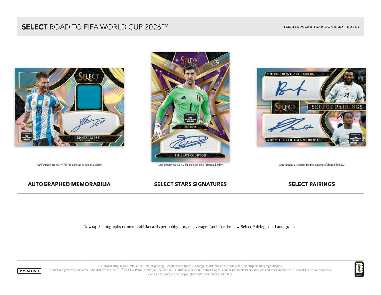 2025/26 Panini Select Road to FIFA World Cup Soccer Hobby Box | Columbia Sports Cards | Columbia Hobby - Sports Card Boxes - Toploaders - Card Savers.