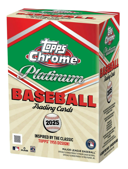 2025 Topps Chrome Platinum 55 Baseball Blaster Box
Topps Chrome Platinum Prism Refractor baseball card
1955 Topps Rails and Sails insert card