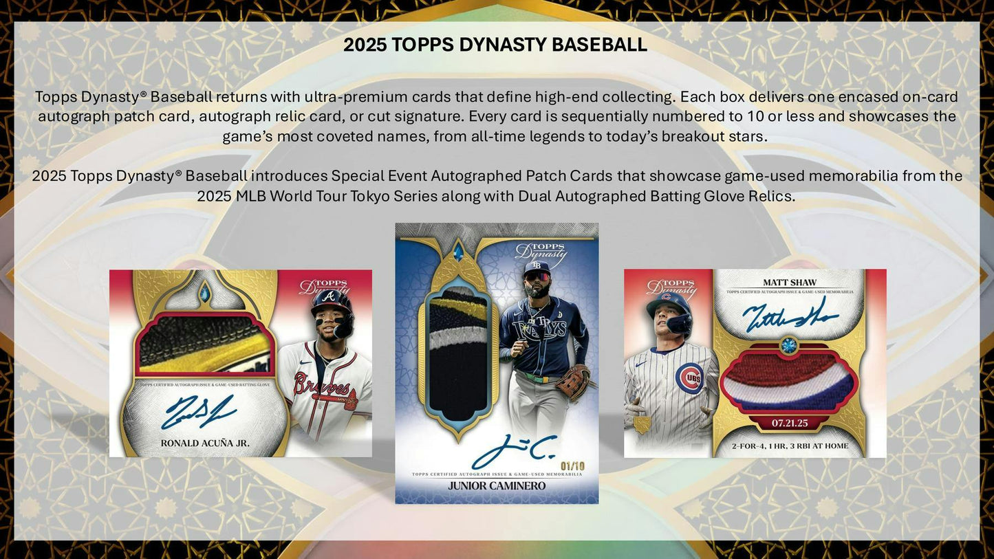 2025 Topps Dynasty Baseball Hobby Box | Columbia Sports Cards | Columbia Hobby - Sports Card Boxes - Toploaders - Card Savers.