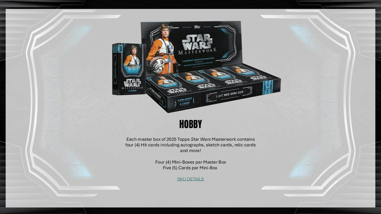 2025 Topps Star Wars Masterwork Hobby Box | Columbia Sports Cards | Columbia Hobby - Sports Card Boxes - Toploaders - Card Savers.