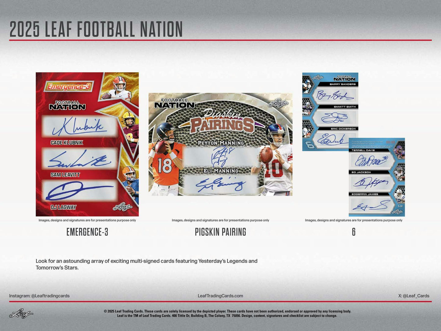 2025 Leaf Football Nation Hobby Jumbo Box | Columbia Sports Cards