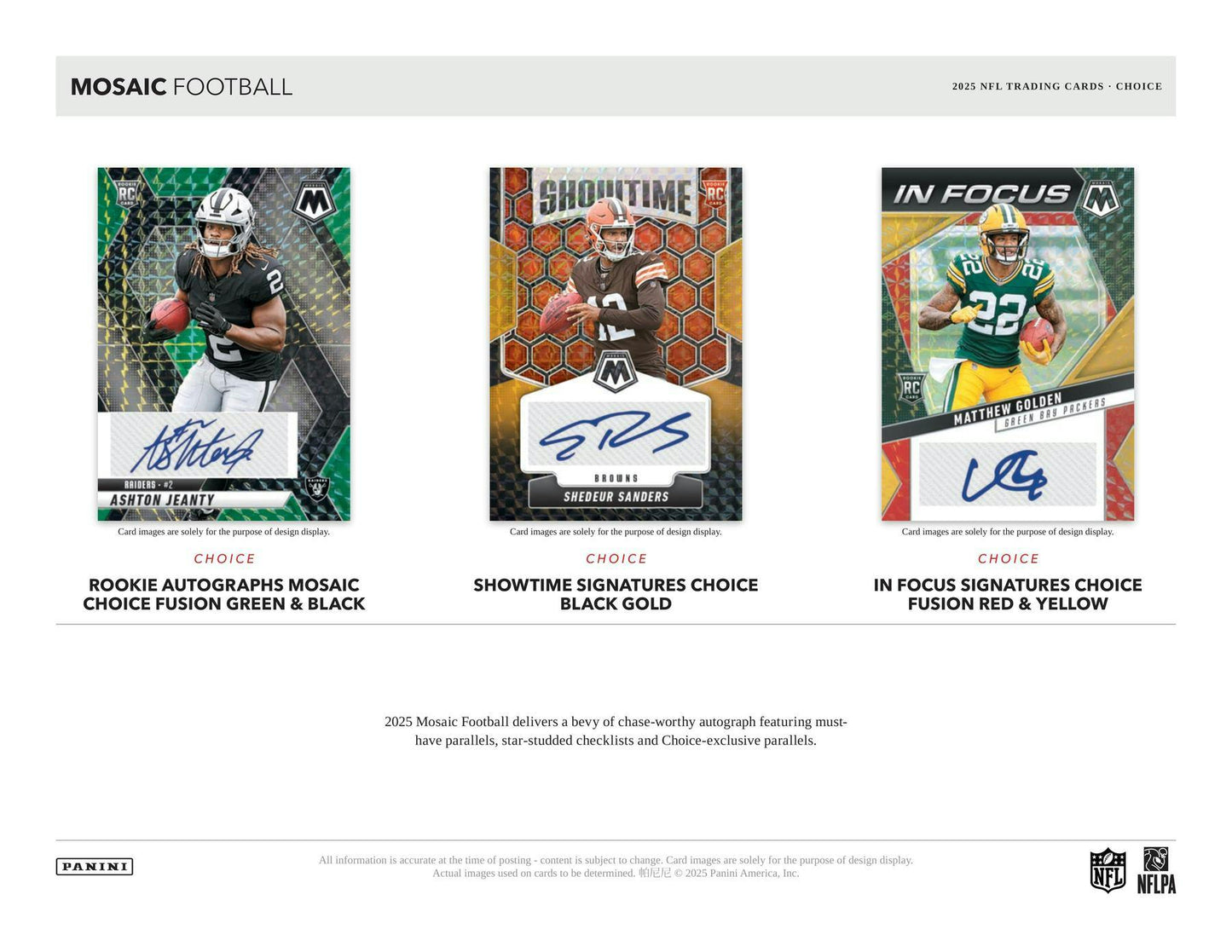 2025 Panini Mosaic Football Choice Box | Columbia Sports Cards