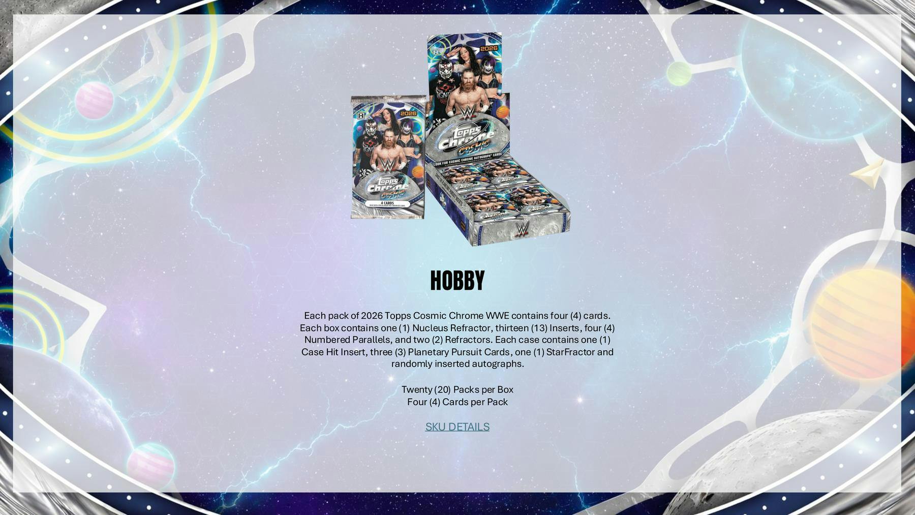2026 Topps Cosmic Chrome WWE Wrestling Hobby Box | Columbia Sports Cards | Columbia Hobby - Sports Card Boxes - Toploaders - Card Savers.