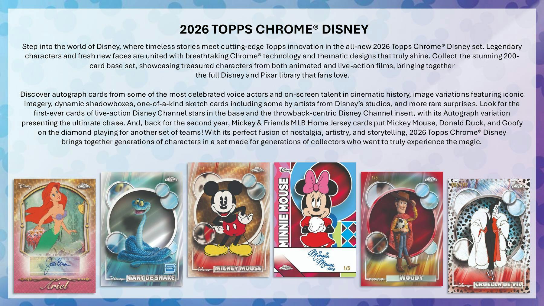 2026 Topps Chrome Disney Blaster Box | Columbia Sports Cards | Columbia Hobby - Sports Card Boxes - Toploaders - Card Savers.