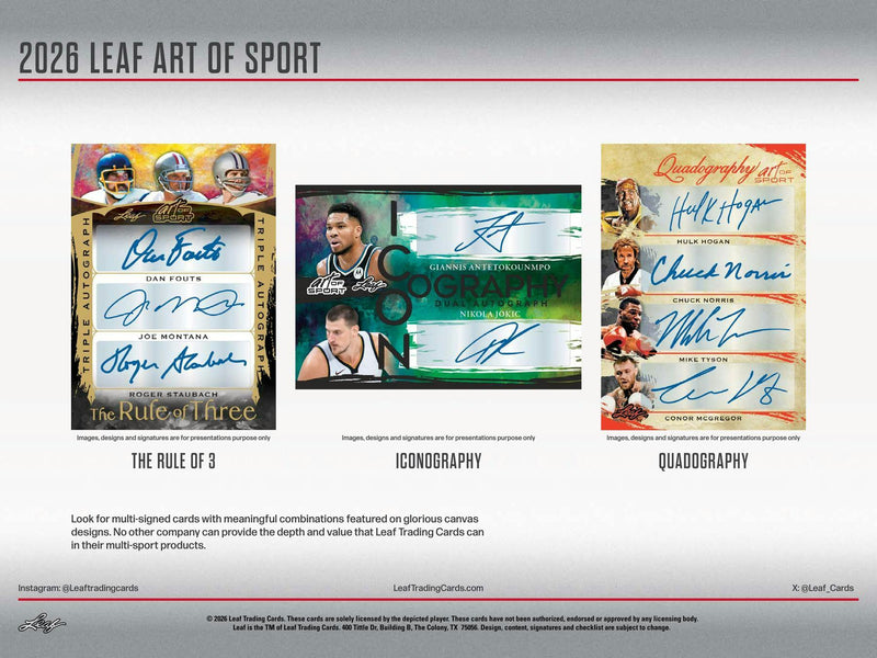 2026 Leaf Art of Sport Hobby Box | Columbia Sports Cards | Columbia Hobby - Sports Card Boxes - Toploaders - Card Savers.