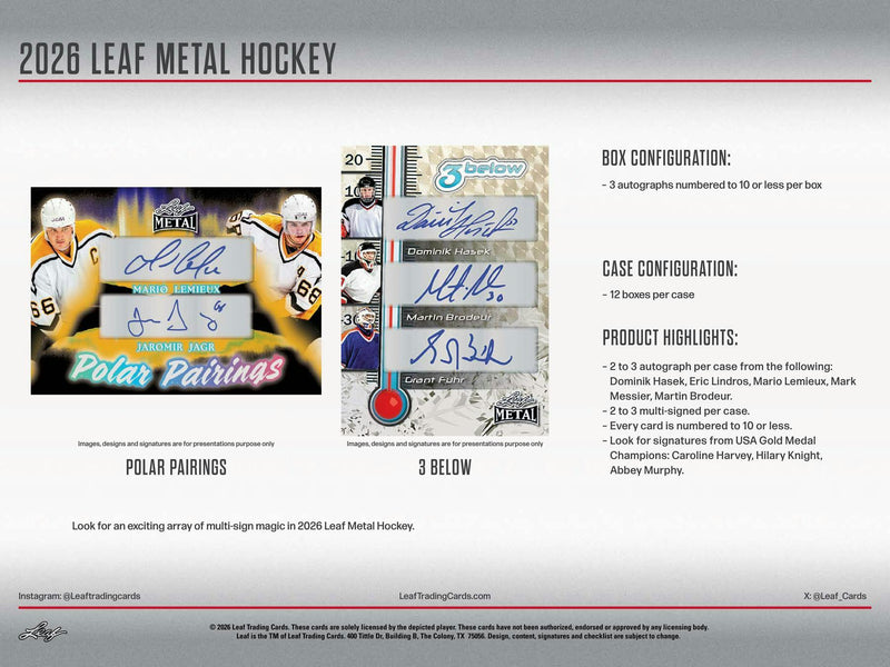 2026 Leaf Metal Hockey Hobby Box | Columbia Sports Cards | Columbia Hobby - Sports Card Boxes - Toploaders - Card Savers.