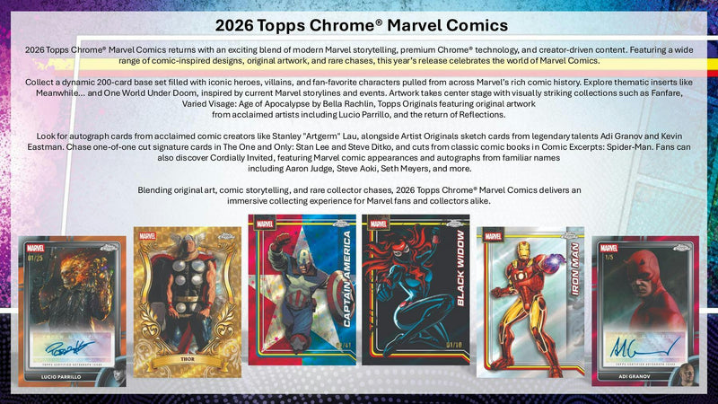 2026 Topps Chrome Marvel Comics Blaster Box | Marvel Trading Cards | Columbia Hobby - Sports Card Boxes - Toploaders - Card Savers.
