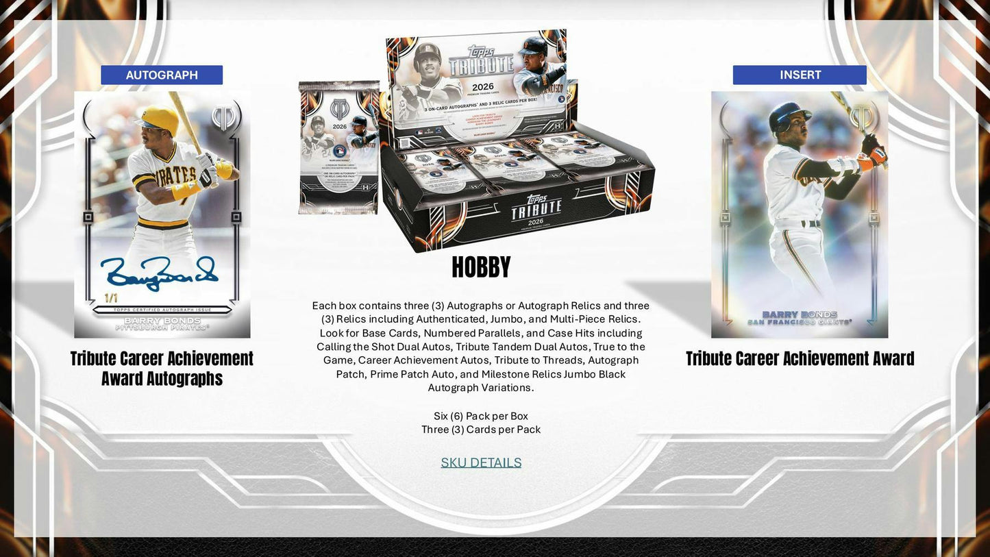 2026 Topps Tribute Baseball Hobby Box | Columbia Sports Cards | Columbia Hobby - Sports Card Boxes - Toploaders - Card Savers.