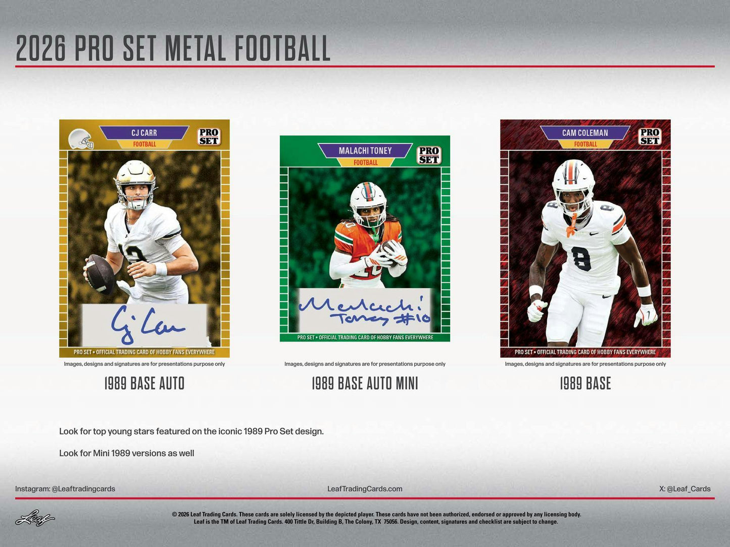 2026 Leaf Pro Set Metal Football Hobby Box | Columbia Sports Cards | Columbia Hobby - Sports Card Boxes - Toploaders - Card Savers.