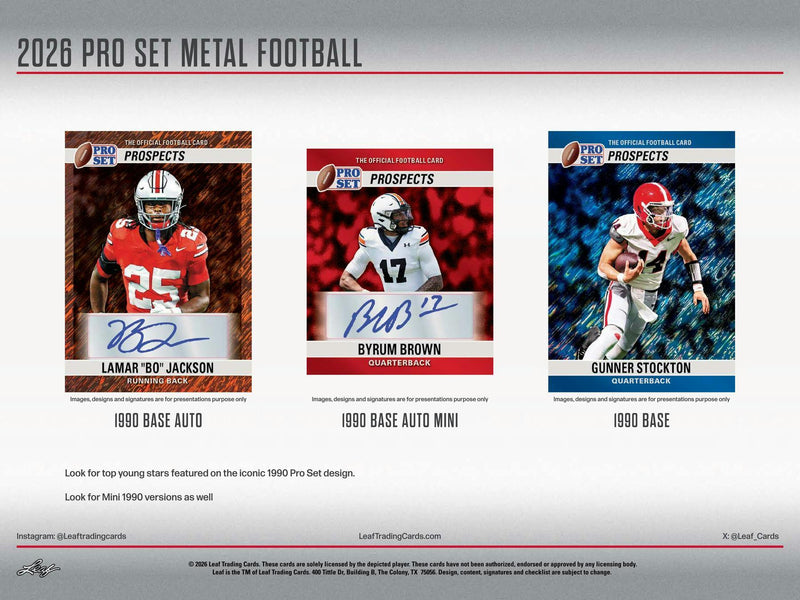 2026 Leaf Pro Set Metal Football Hobby Box | Columbia Sports Cards | Columbia Hobby - Sports Card Boxes - Toploaders - Card Savers.