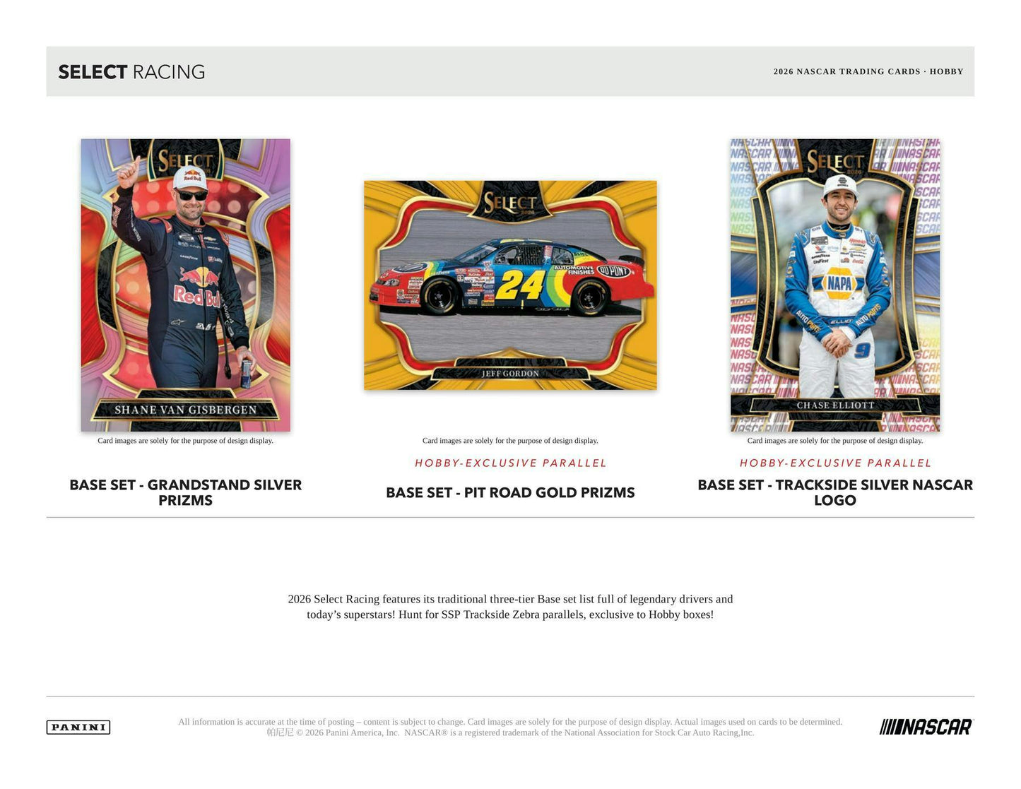 2026 Panini Select NASCAR Racing Hobby Box | Columbia Sports Cards | Columbia Hobby - Sports Card Boxes - Toploaders - Card Savers.