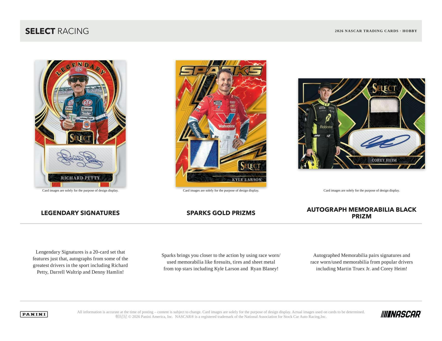 2026 Panini Select NASCAR Racing Hobby Box | Columbia Sports Cards | Columbia Hobby - Sports Card Boxes - Toploaders - Card Savers.