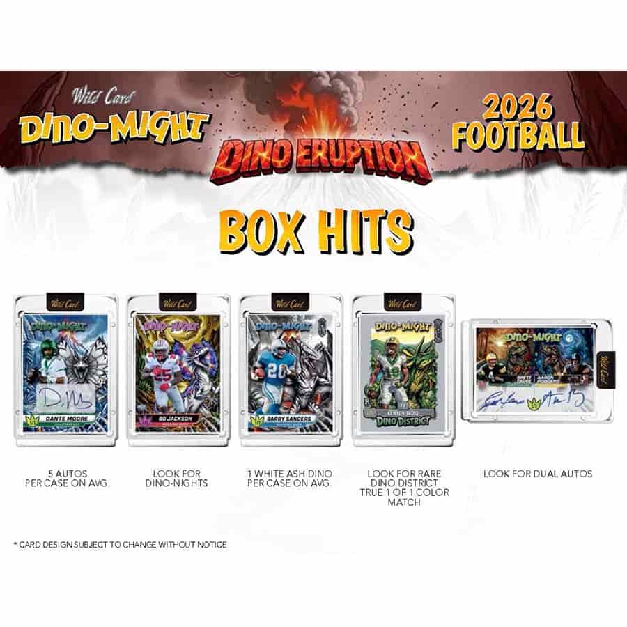 2026 Wild Card Dino-Might Dino Eruption Football Hobby Box | Columbia Sports Cards