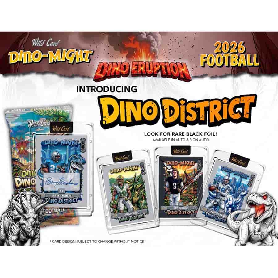 2026 Wild Card Dino-Might Dino Eruption Football Hobby Box | Columbia Sports Cards