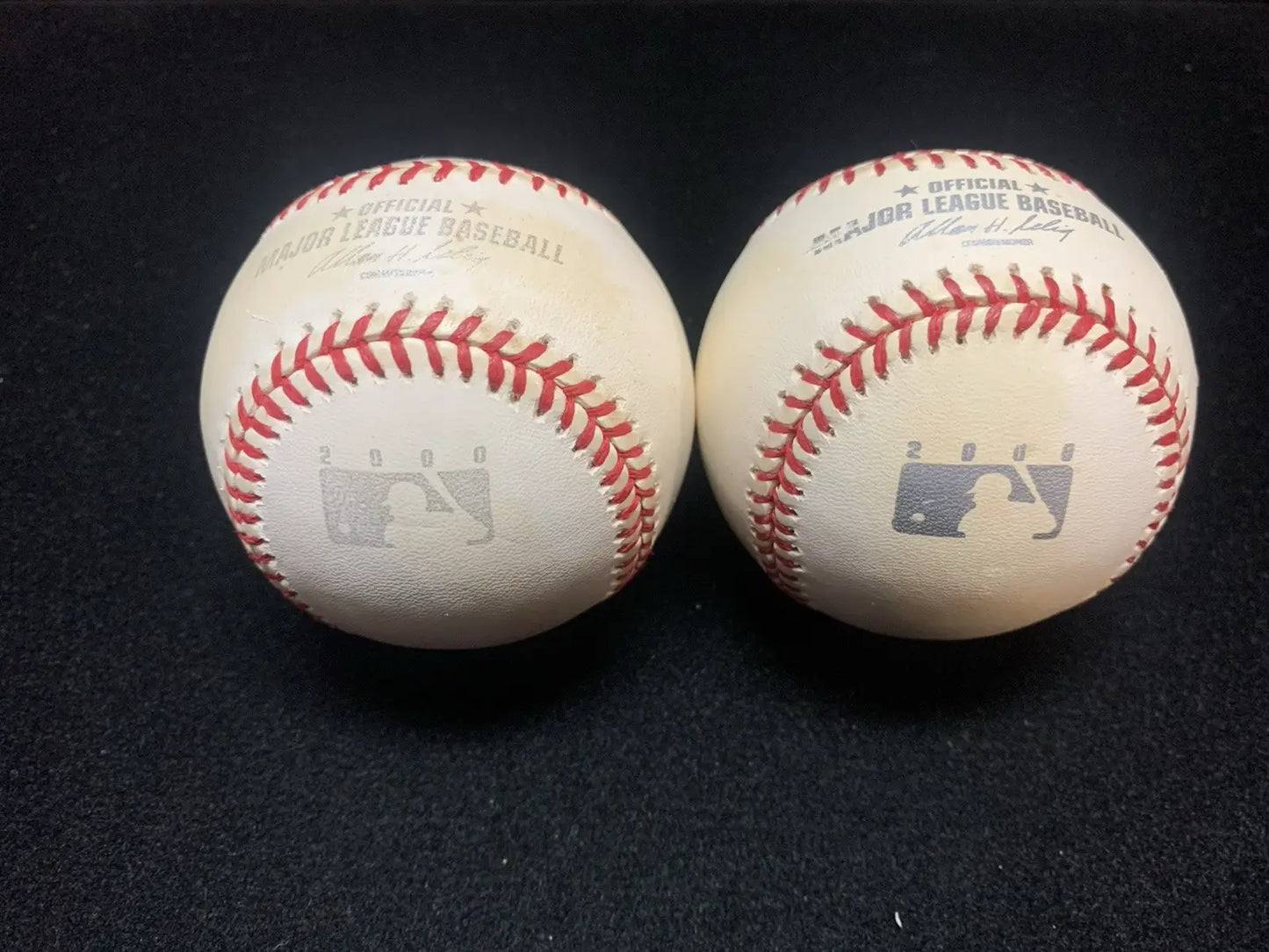 2x Rawlings Official Major League Baseball 2000 Millennium Baseball Silver Print - Baseball Card Single