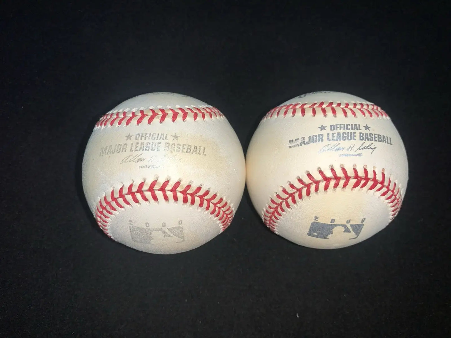 2x Rawlings Official Major League Baseball 2000 Millennium Baseball Silver Print - Baseball Card Single