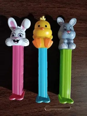 3 HOLIDAY EASTER PEZ DISPENSER LOT YELLOW BABY CHICK EASTER BUNNY Pre-Owned - Collectibles