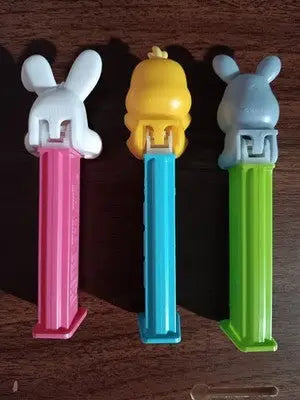 3 HOLIDAY EASTER PEZ DISPENSER LOT YELLOW BABY CHICK EASTER BUNNY Pre-Owned - Collectibles