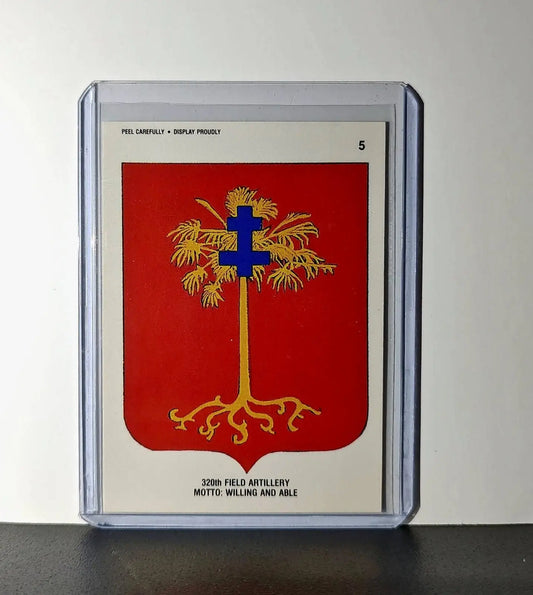 320th Field Artillery Motto: Willing & Able 1991 Topps Desert Storm #5 Sticker - Non-Sports Card Single