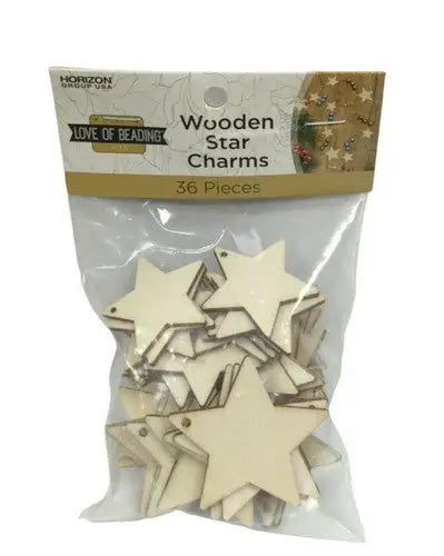 36 Wooden Stars mixed size - General Merchandise