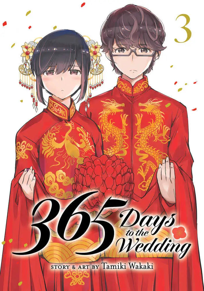 Book cover for 365 Days to the Wedding Volume 3 featuring characters in red wedding attire