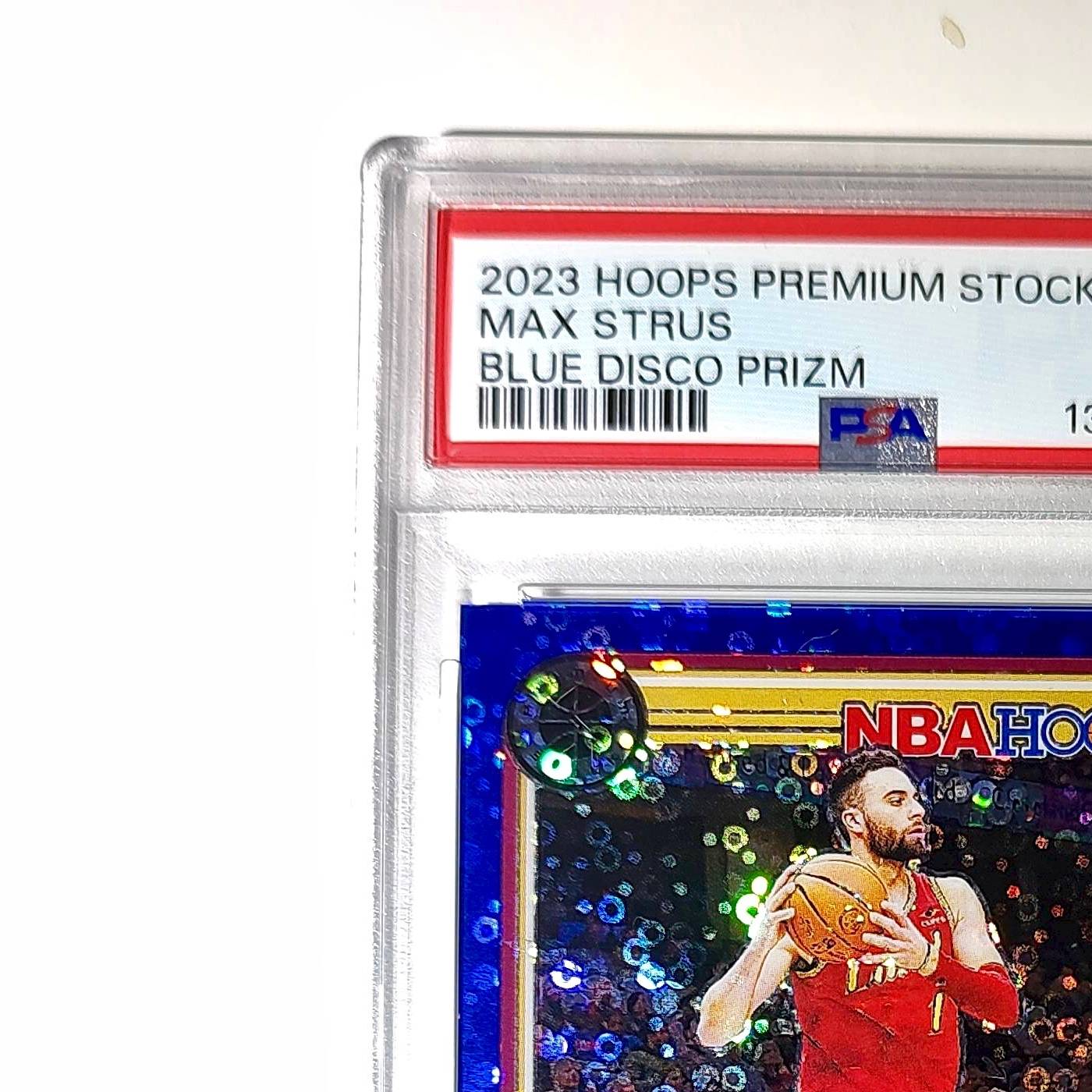 Max Strus 2023 Panini Hoops Premium #234 27/99 Blue Disco Prizm PSA 9 Mint