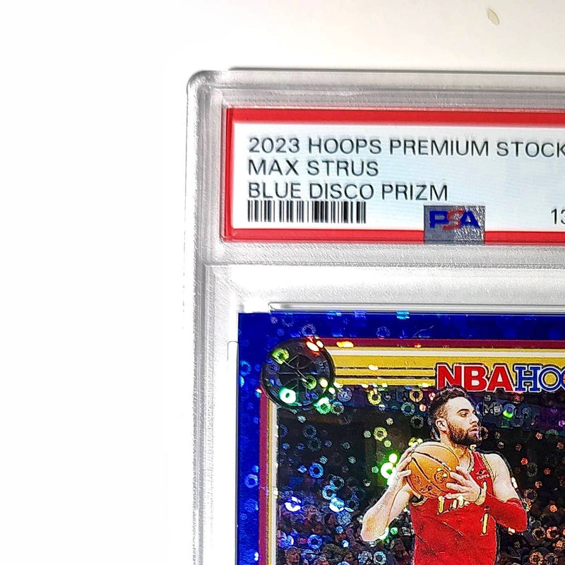 Max Strus 2023 Panini Hoops Premium #234 27/99 Blue Disco Prizm PSA 9 Mint