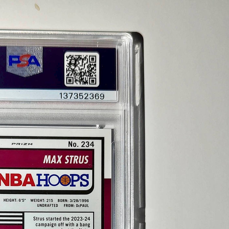 Max Strus 2023 Panini Hoops Premium #234 27/99 Blue Disco Prizm PSA 9 Mint