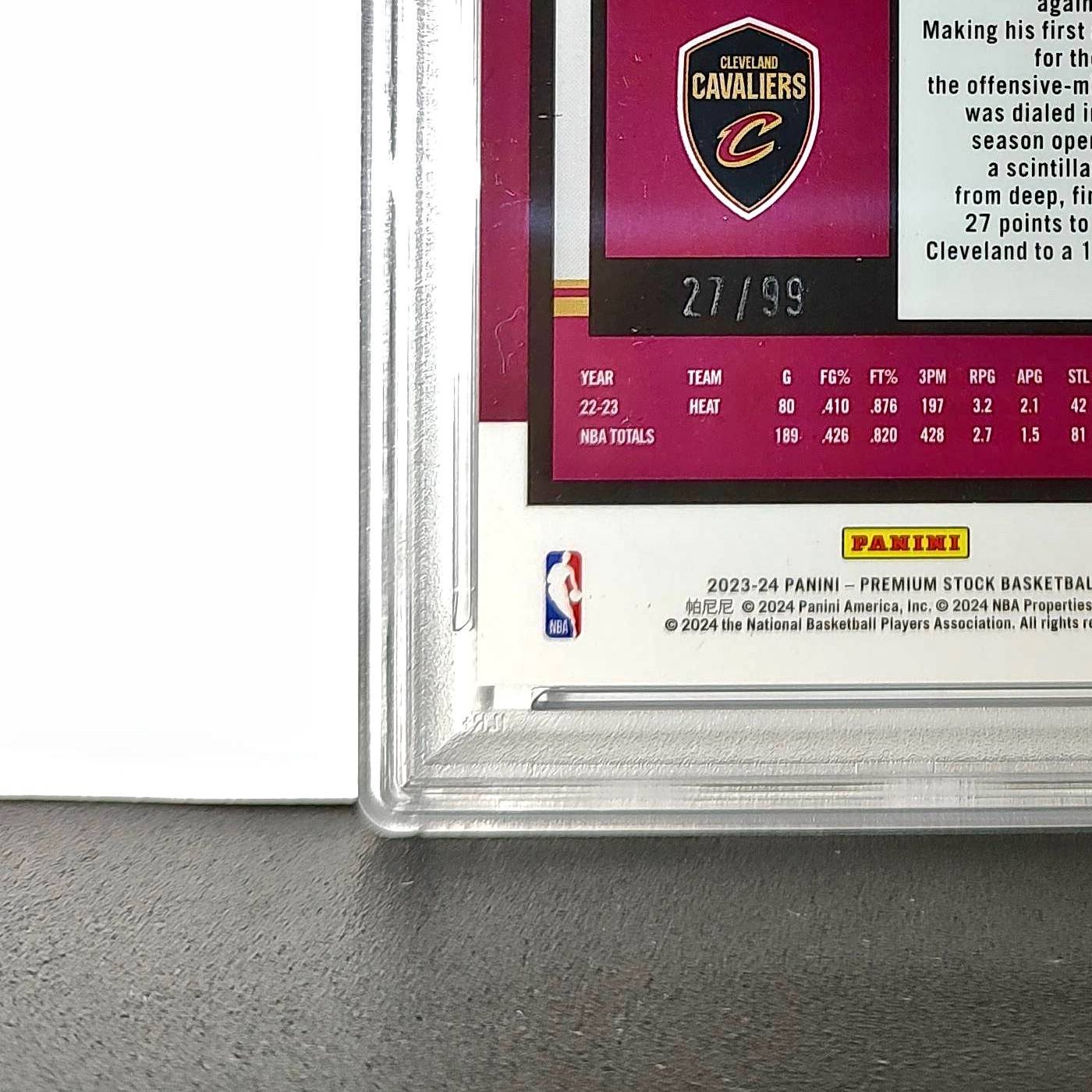 Max Strus 2023 Panini Hoops Premium #234 27/99 Blue Disco Prizm PSA 9 Mint