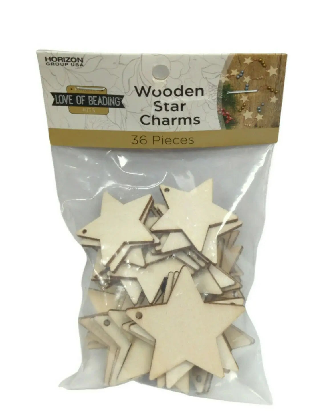 36 Wooden Stars mixed size