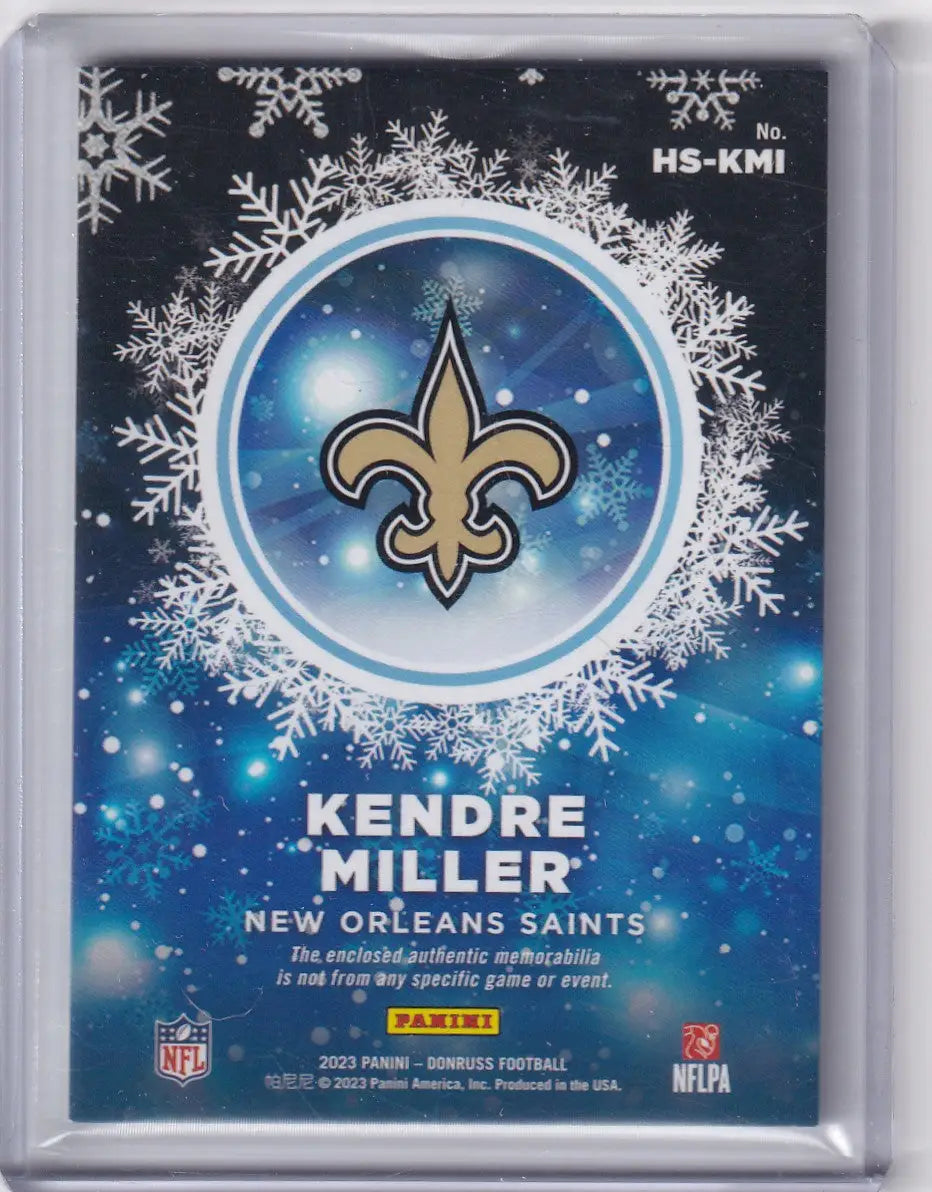2023 DONRUSS #HS-KMI KENDRE MILLER ROOKIE SWEATERS- NEW ORLEANS SAINTS - Football Card Single