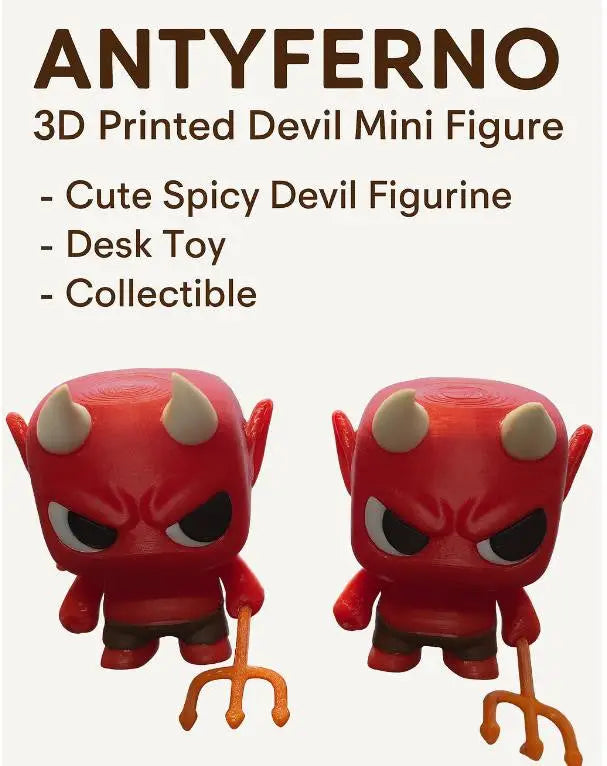 3D Printed Antyferno Figure – Devil with Pitchfork - Collectibles