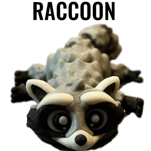 3D Printed Articulated Raccoon – 3D Printed Fidget Figure - Collectibles
