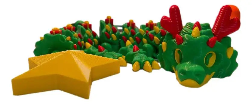 3D Printed Christmas Tree Dragon – 3D Printed Christmas Dragon Figurine - Other