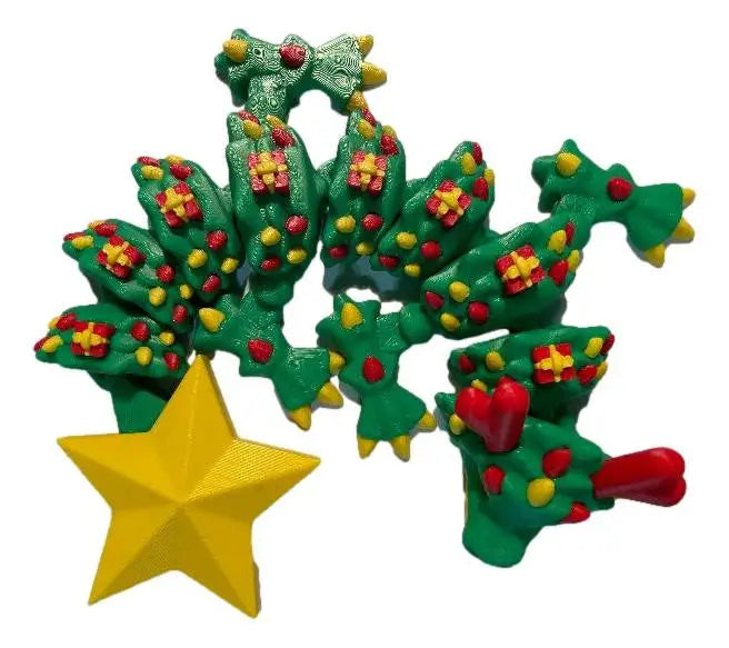 3D Printed Christmas Tree Dragon – 3D Printed Christmas Dragon Figurine - Other
