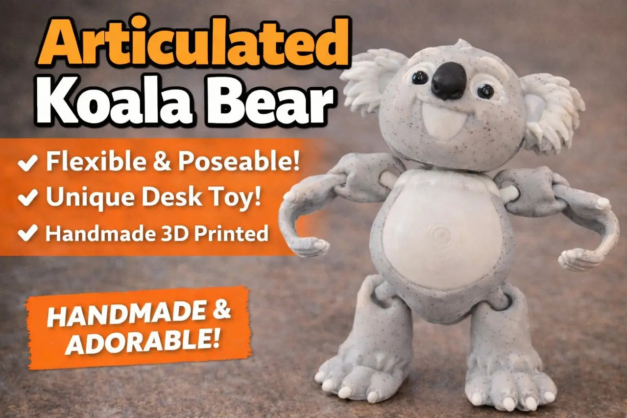 3D Printed Koala Figure – Articulated Animal - 4in