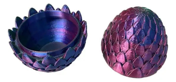 3D Printed Mystic Dragon Egg Storage Container – Green/Blue/Red - Other