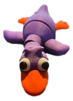 3D Printed Quacklet Cute Duck Figure – Articulated Multi-Color Animal - Purple - Action Figure & Toy