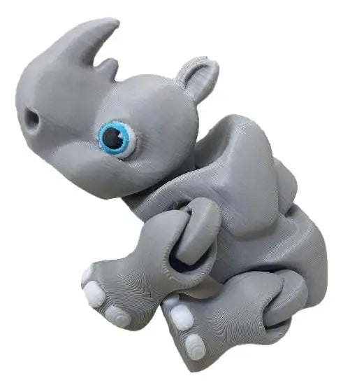 3D Printed Rammer Rhino Figure Mini – Articulated Animal