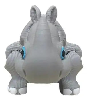 3D Printed Rammer Rhino Figure Mini – Articulated Animal