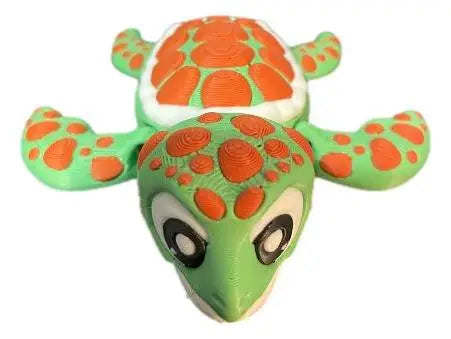 3D Printed Sea Turtle Figure – Articulated Multi-Color Ocean Animal - Collectibles