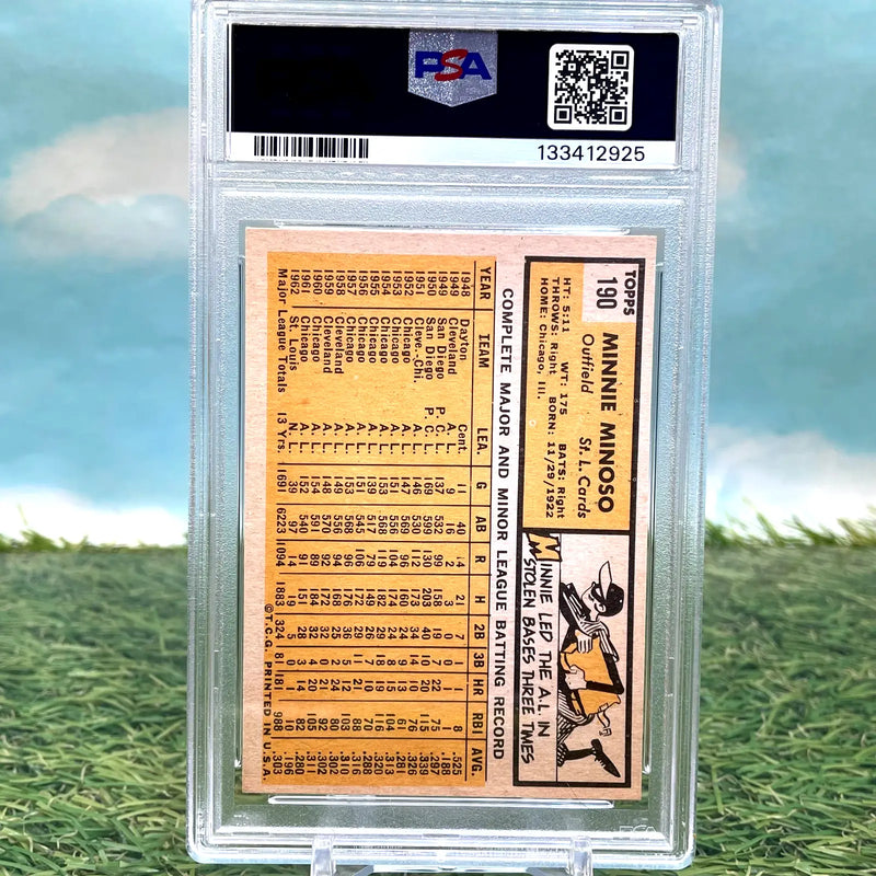 1963 Topps Minnie Minoso #190 PSA 4 FRESH GRADE - Baseball Card Single