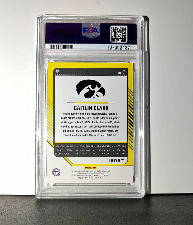 Caitlin Clark Collection 2024 #7 007/199 Donruss Floating Hearts PSA 9 Mint