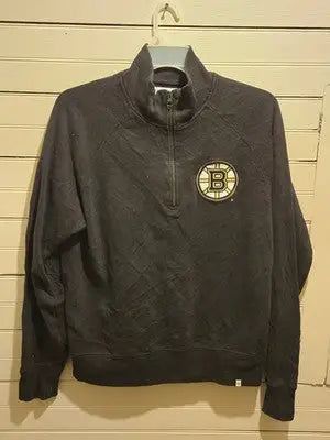 47 Brand Boston Bruins Men’s Large 1/3 Zip Sweater W/ collar Black - Apparel
