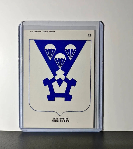 503rd Infantry Motto: The Rock 1991 Topps Desert Storm #12 Sticker Card - Non-Sports Card Single