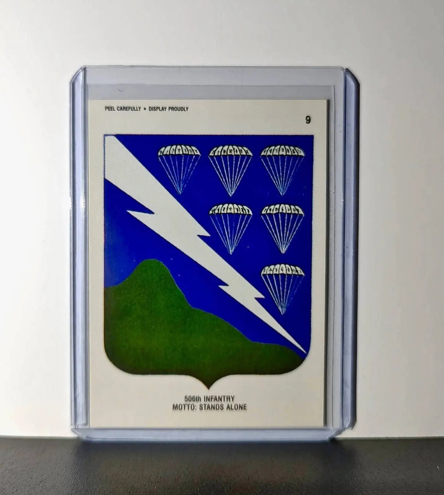 506th Infantry Motto: Stands Alone 1991 Topps Desert Storm #9 Sticker - Non-Sports Card Single